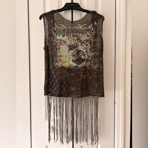 FP- We the free front front burnout Graphic Fringe Tank